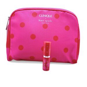 CLINIQUE Kate Spade Polka Dot Makeup Bag and Limited Edition Bare Pop Lip Color